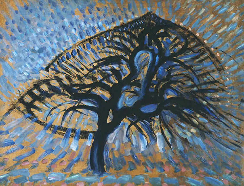 Apple Tree, Pointilist Version in Detail Piet Mondrian